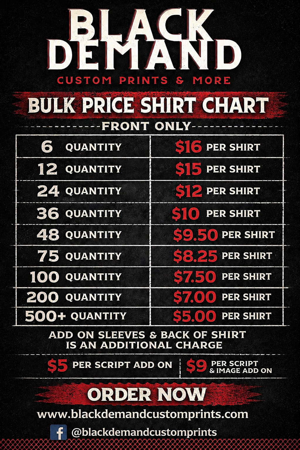 Bulk Shirts On Demand (T-SHIRT VERSION)
