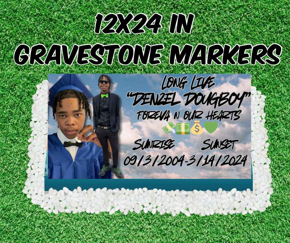 12x24 in gravestone marker