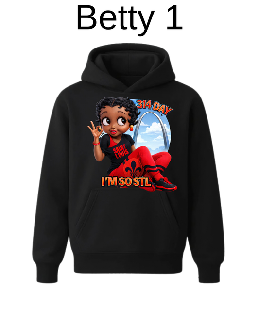 314 day Betty Bop Gang Sign Graphic Hoodie Limted Editon