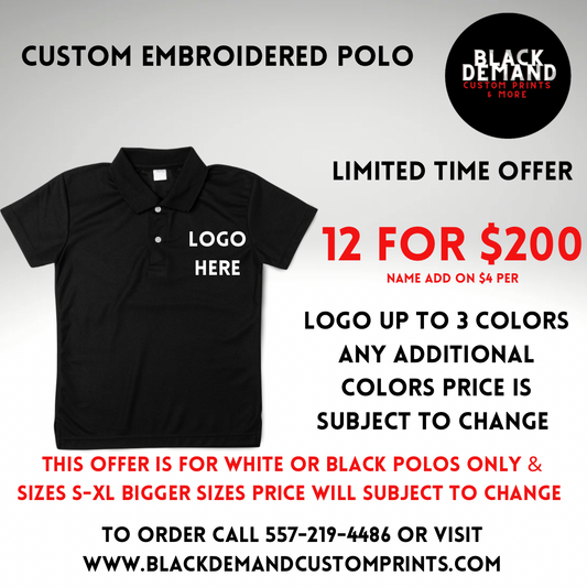 Custom Polo Embriodery Sale