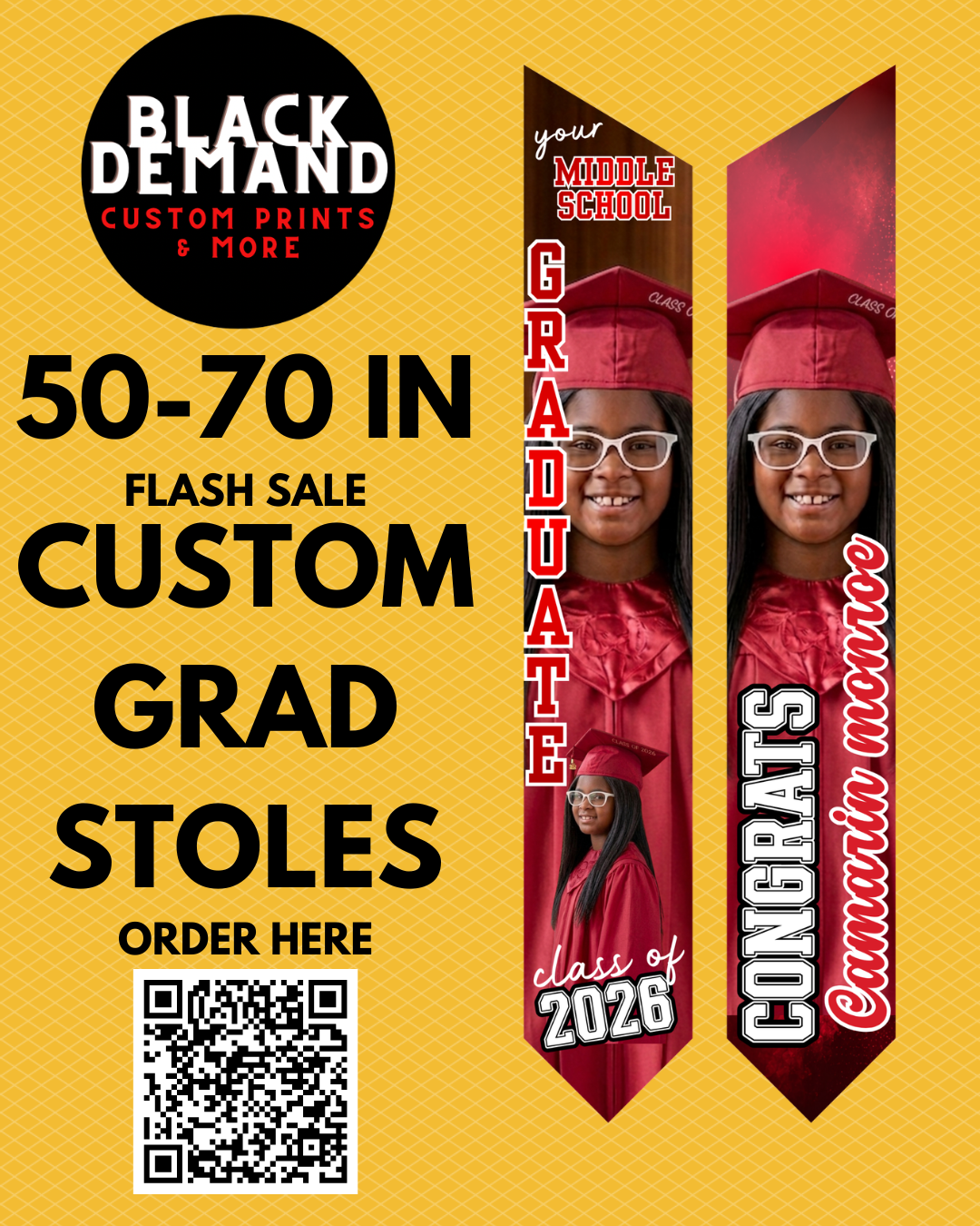 Graduation stole on demand