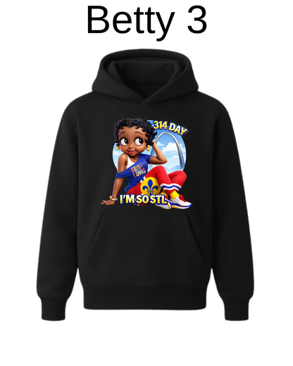 314 day Betty Bop Gang Sign Graphic Hoodie Limted Editon