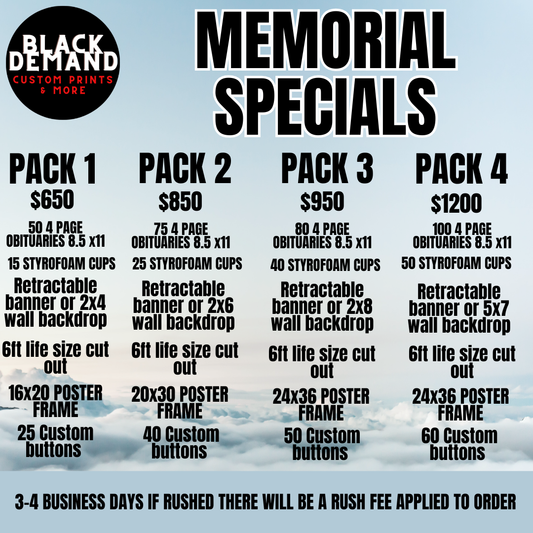 Memorial Service Packages